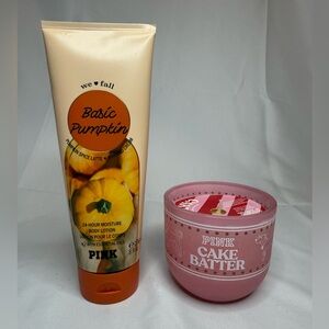 Discontinued Pumpkin Lotion & Cake Batter Candle Victoria’s Secret PINK Bundle